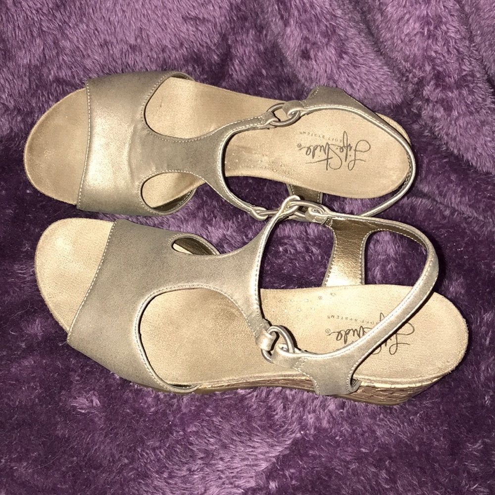 Life Stride Shimmery Champagne Sandals